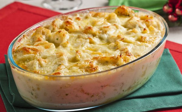 Bacalhau com queijo e batata