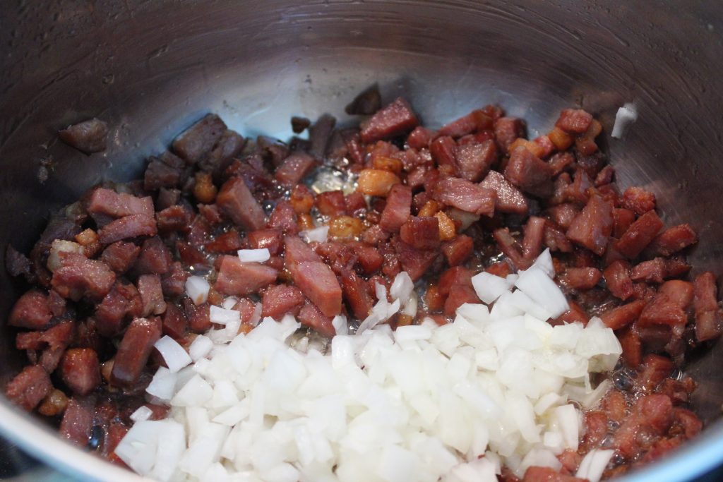 Risotto de calabresa e bacon