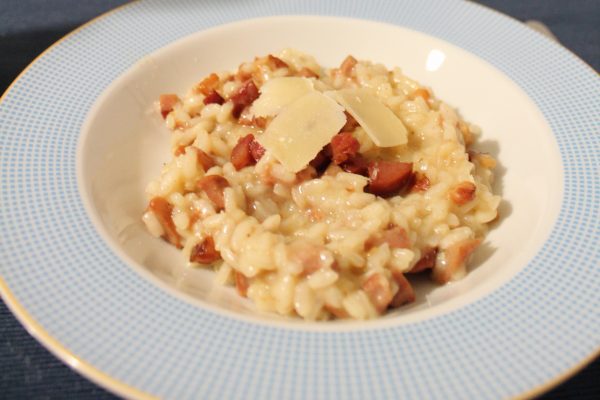 Risotto de calabresa e bacon