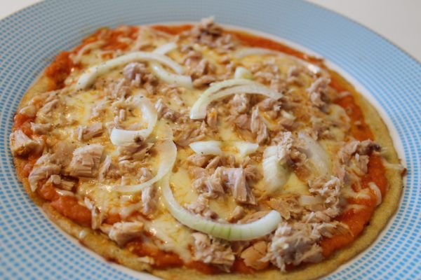 Pizza de frigideira com farinha de aveia