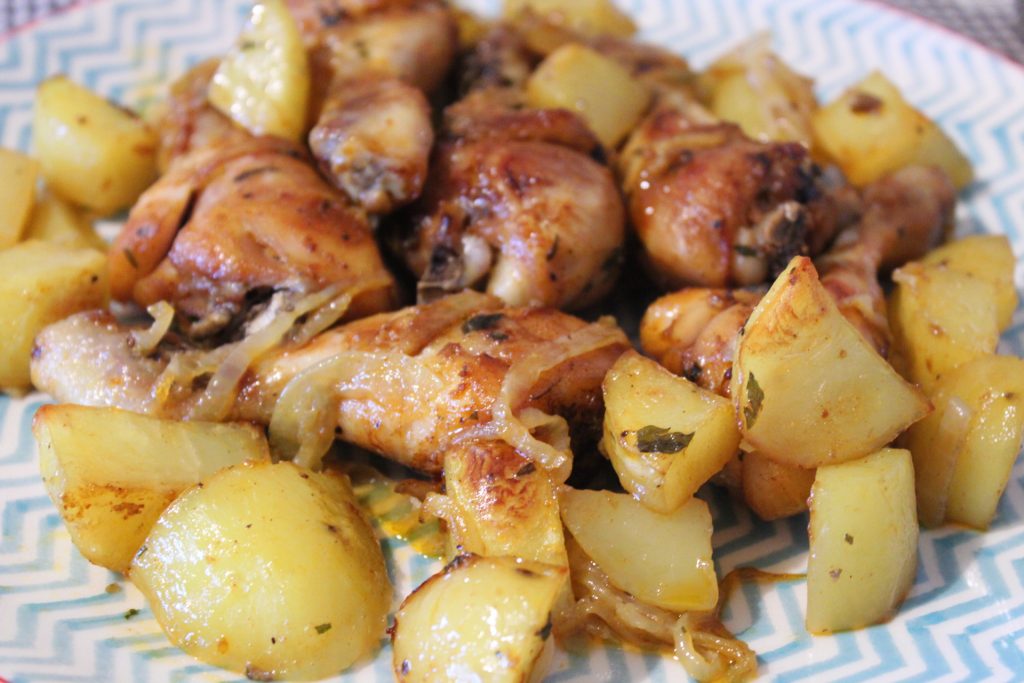 frango com batatas no forno