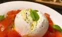 Queijo burrata com tomate e manjericão
